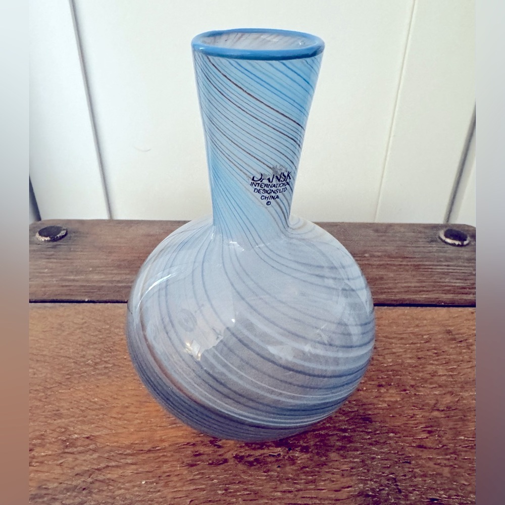 Vintage Dansk MCM Handblown Swirl Vase